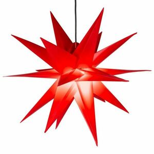 Dekoracja świąteczna - gwiazda z zegarem 1 LED, 55 cm, czer. obraz