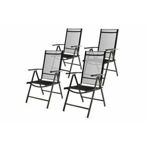 Komplet ogrodowy 4 składanych krzeseł - czarny obraz