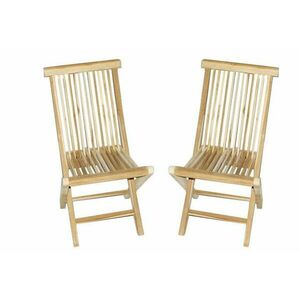 Składane krzesła DIVERO z drewna tekowego 2 szt. obraz