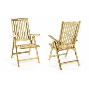 Składane drewniane krzesło ogrodowe DIVERO - Zestaw 2 szt obraz