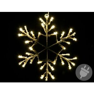 Świąteczna LED dekoracja - płatek śniegu, 30 cm, ciepła biel obraz