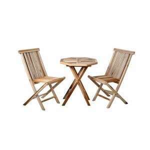 Komplet 2 x składane krzesła 1 x stolik DIVERO z drewna tekowego obraz
