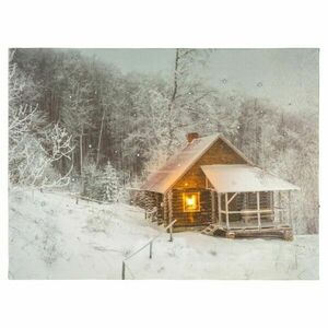 Podświetlany obraz, Dom Zimowy, 1 LED, 30 x 40 cm obraz