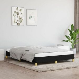 vidaXL Rama łóżka, czarna, 160 x 200 cm, obita tkaniną obraz