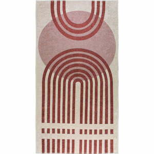 Czerwono-biały dywan odpowiedni do prania 50x80 cm – Vitaus obraz