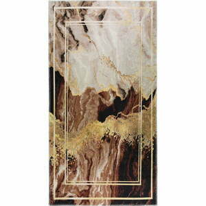 Brązowo-kremowy dywan odpowiedni do prania 50x80 cm – Vitaus obraz