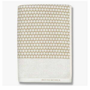 Biało-beżowy bawełniany ręcznik 50x100 cm Grid – Mette Ditmer Denmark obraz