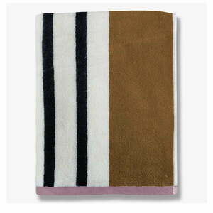 Biało-brązowy bawełniany ręcznik kąpielowy 70x133 cm Boudoir – Mette Ditmer Denmark obraz