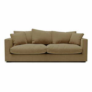 Beżowa sztruksowa sofa 220 cm Comfy – Scandic obraz