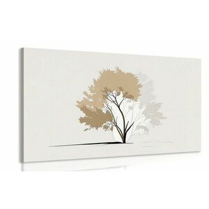 Obraz minimalistyczne drzewo z liśćmi obraz