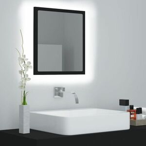 vidaXL Lustro łazienkowe LED, czarne, 40x8, 5x37cm, akryl obraz
