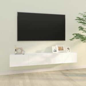 vidaXL Szafki ścienne pod TV, 2 szt., białe, 100x30x30 cm obraz