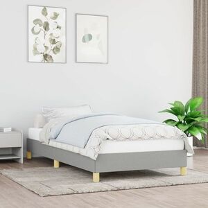 vidaXL Rama łóżka, jasnoszara, 90x190 cm, obita tkaniną obraz