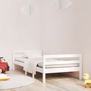vidaXL Rama łóżka, biała, lite drewno sosnowe, 90x190 cm obraz