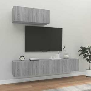 vidaXL Zestaw 3 szafek TV, szary dąb sonoma, materiał drewnopochodny obraz