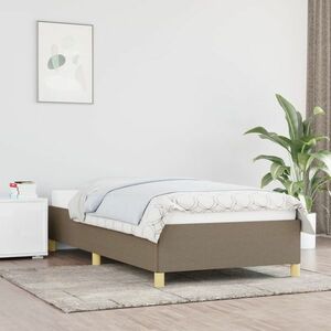 vidaXL Rama łóżka, kolor taupe, 90x190 cm, tapicerowana tkaniną obraz
