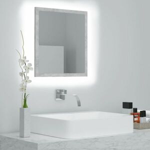 vidaXL Lustro łazienkowe LED, szarość betonu, 40x8, 5x37 cm, akryl obraz