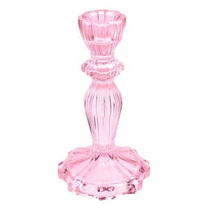 Wysoki różowy szklany świecznik – Rex London obraz