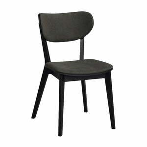 Czarne dębowe krzesło do jadalni z grafitowym siedziskiem Rowico Cato obraz