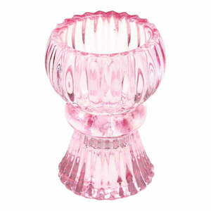 Niski różowy szklany świecznik – Rex London obraz