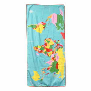 Kolorowy ręcznik z mikrowłókna Rex London World Map, 70 x 150 cm obraz