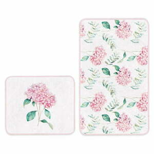 Biało-różowe dywaniki łazienkowe zestaw 2 szt. 60x100 cm – Mila Home obraz