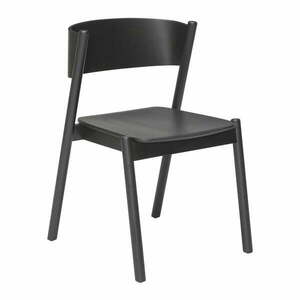 Czarne dębowe krzesło do jadalni Oblique - Hübsch obraz