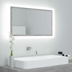 vidaXL Lustro łazienkowe LED, szarość betonu, 80x8, 5x37 cm, akryl obraz