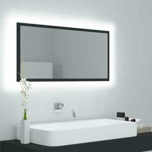 vidaXL Lustro łazienkowe z LED, szare, 90x8, 5x37 cm, akryl obraz