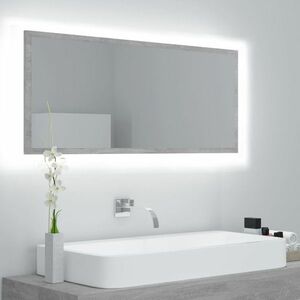 vidaXL Lustro łazienkowe LED, szarość betonu, 100x8, 5x37 cm, akryl obraz