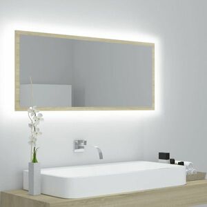 vidaXL Lustro łazienkowe LED, kolor dąb sonoma, 100x8, 5x37 cm, akryl obraz