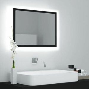 vidaXL Lustro łazienkowe z LED, czarne, 60x8, 5x37 cm, akryl obraz