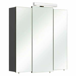 Ciemnoszara wisząca szafka łazienkowa z lustrem 83x73 cm Set 311 – Pelipal obraz