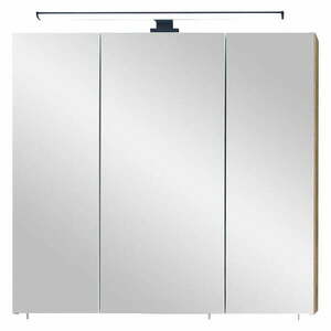 Brązowa wisząca szafka łazienkowa z lustrem 75x70 cm Set 374 – Pelipal obraz