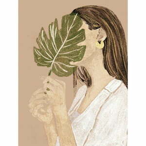 Obraz 60x80 cm Girl with Leaf – Styler obraz