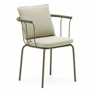 Zielono-beżowe metalowe krzesło ogrodowe Salguer – Kave Home obraz