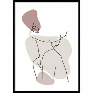 Plakat w ramie 50x70 cm Woman Pink – Styler obraz
