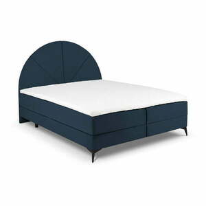 Ciemnoniebieskie łóżko boxspring ze schowkiem 160x200 cm Sunset – Cosmopolitan Design obraz