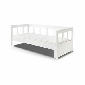 Białe rozkładane łóżko z litego drewna sosnowego Vipack Pino, 90/180x200 cm obraz