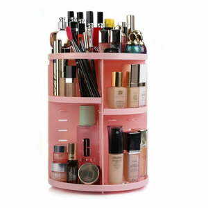 Różowy plastikowy obrotowy organizer łazienkowy – Hermia obraz