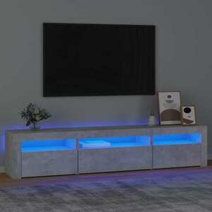 vidaXL Szafka pod TV z oświetleniem LED, szarość betonu, 195x35x40 cm obraz