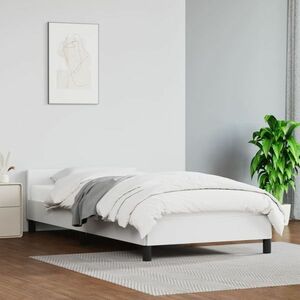 vidaXL Rama łóżka z zagłówkiem, biała, 80x200 cm, sztuczna skóra obraz