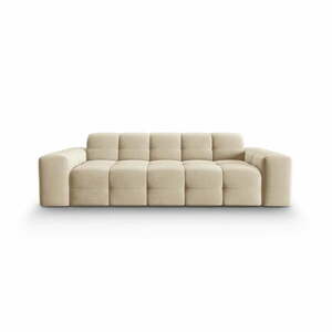 Beżowa aksamitna sofa 222 cm Kendal – Micadoni Home obraz