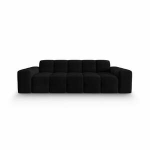 Czarna aksamitna sofa 222 cm Kendal – Micadoni Home obraz