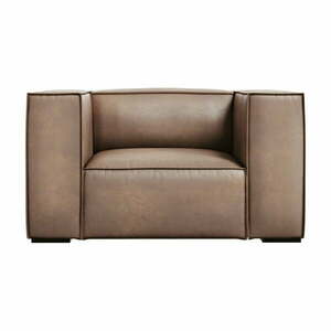 Jasnobrązowy skórzany fotel Madame – Windsor & Co Sofas obraz