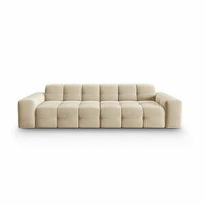Beżowa aksamitna sofa 255 cm Kendal – Micadoni Home obraz