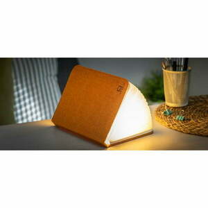 Pomarańczowa lampa stołowa LED w kształcie książki Gingko Booklight obraz