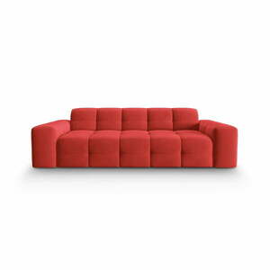 Czerwona aksamitna sofa 222 cm Kendal – Micadoni Home obraz