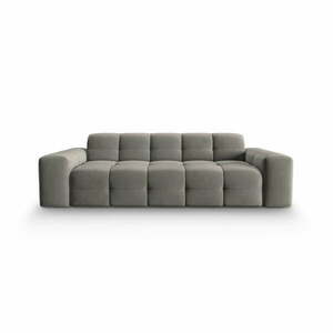 Szara aksamitna sofa 222 cm Kendal – Micadoni Home obraz