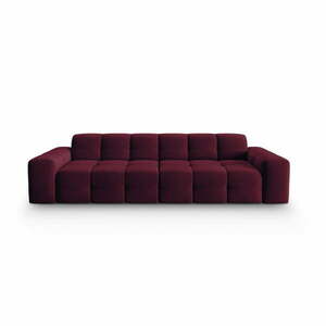 Bordowa aksamitna sofa 255 cm Kendal – Micadoni Home obraz